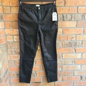 Time and Tru Women's Black Coated Skinny Jeans